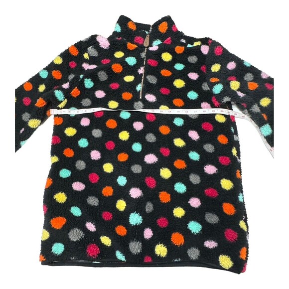 Girlie Girl CC Sherpa Pullover Jacket 1/4 Zip Up Black Polka Dot Size‎ Small - Picture 6 of 11